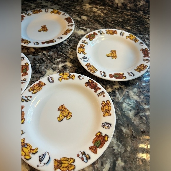 Paul Cardew 8” Tea Bear Set of 4 Plates ceramic Vintage - Picture 3 of 6